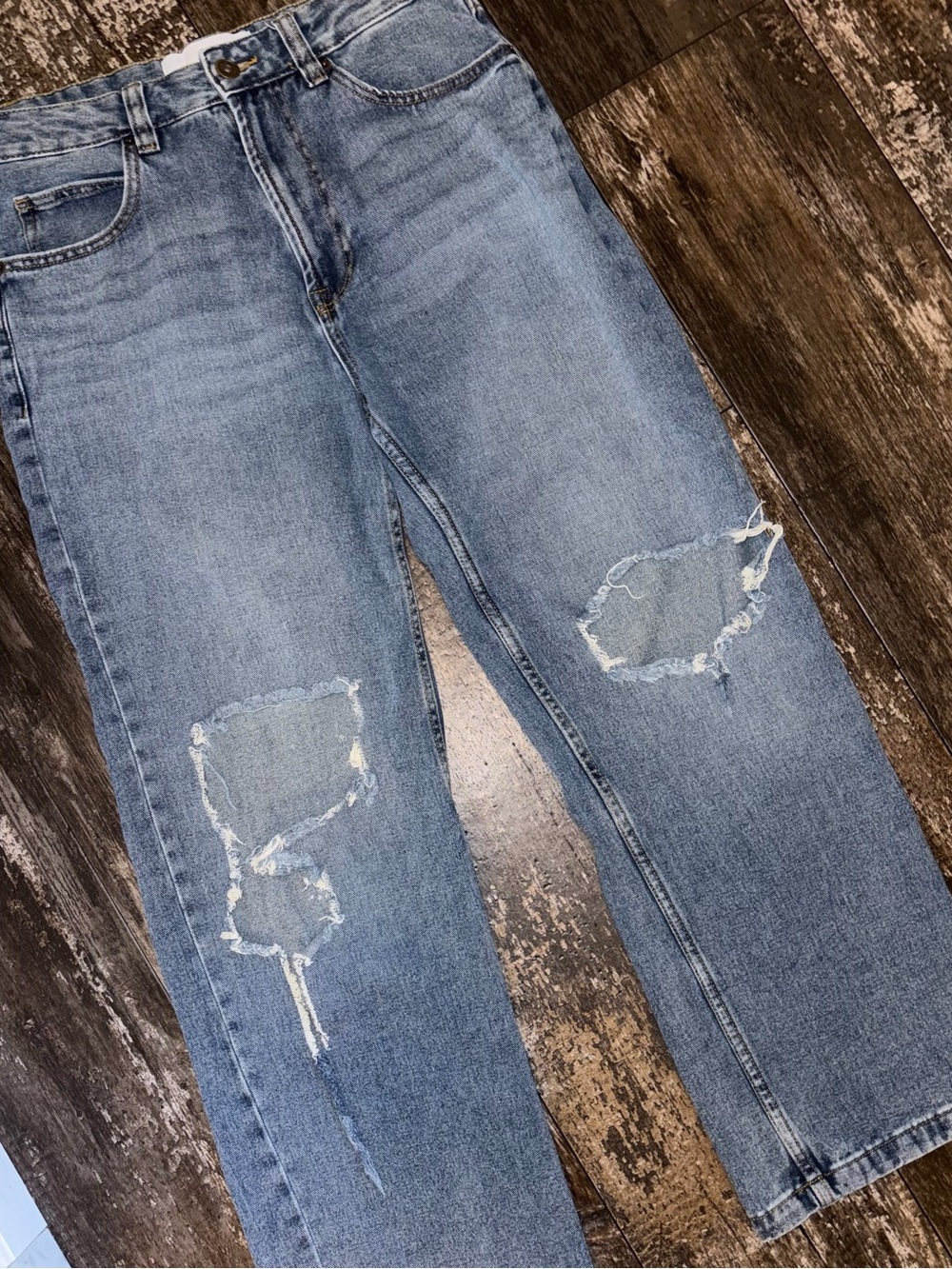 Paper Denim & Cloth Light Blue Distressed Jeans - Picture 2 of 4